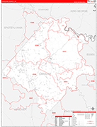 Caroline County Wall Map Red Line Style