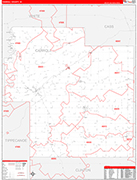 Carroll Wall Map Red Line Style