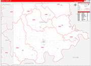 Carroll County Wall Map Red Line Style