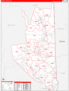 Carroll Wall Map Red Line Style