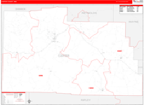 Carter County Wall Map Red Line Style