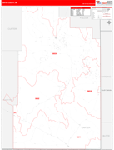Carter County Wall Map Red Line Style