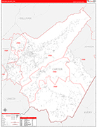 Carter County Wall Map Red Line Style