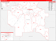 Cascade County Wall Map Red Line Style