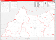 Cass County Wall Map Red Line Style