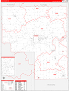 Cass Wall Map Red Line Style