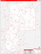 Cass County Wall Map Red Line Style