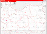 Cass County Wall Map Red Line Style