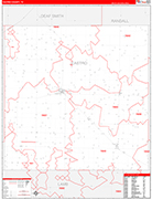 Castro County Wall Map Red Line Style