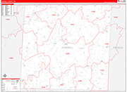 Caswell County Wall Map Red Line Style