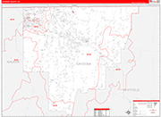 Catoosa County Wall Map Red Line Style