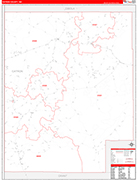 Catron County Wall Map Red Line Style