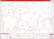 Cavalier County Wall Map Red Line Style