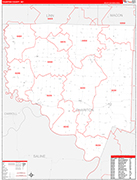 Chariton County Wall Map Red Line Style