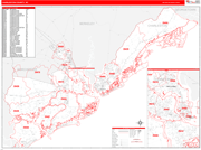Charleston County Wall Map Red Line Style