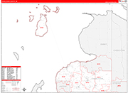 Charlevoix County Wall Map Red Line Style