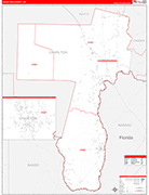 Charlton County Wall Map Red Line Style