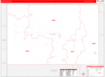 Chase County Wall Map Red Line Style