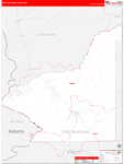 Chattahoochee County Wall Map Red Line Style