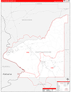 Chattahoochee County Wall Map Red Line Style