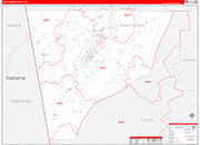 Chattooga Wall Map Red Line Style