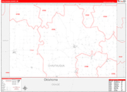 Chautauqua County Wall Map Red Line Style