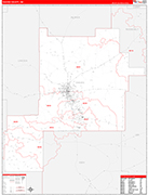 Chaves County Wall Map Red Line Style