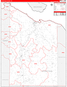 Cheboygan County Wall Map Red Line Style
