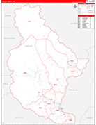 Chelan Wall Map Red Line Style