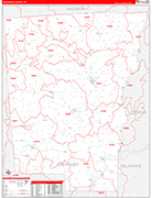 Chenango Wall Map Red Line Style