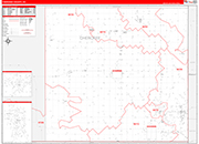 Cherokee County Wall Map Red Line Style