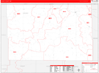 Cherry County Wall Map Red Line Style