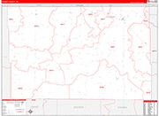 Cherry County Wall Map Red Line Style