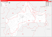 Chester Wall Map Red Line Style
