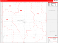 Chickasaw Wall Map Red Line Style