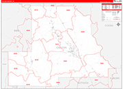 Chilton County Wall Map Red Line Style