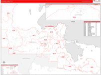 Chippewa Wall Map Red Line Style