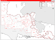 Chippewa County Wall Map Red Line Style