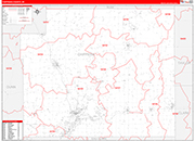 Chippewa County Wall Map Red Line Style