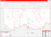 Choctaw County Wall Map Red Line Style