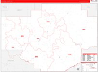 Chouteau County Wall Map Red Line Style
