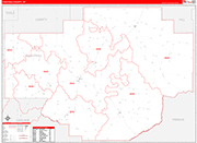 Chouteau County Wall Map Red Line Style