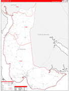 Chowan County Wall Map Red Line Style