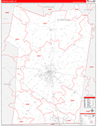 Christian County Wall Map Red Line Style