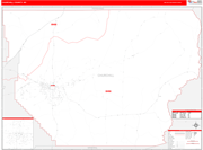 Churchill County Wall Map Red Line Style
