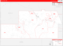 Cibola County Wall Map Red Line Style