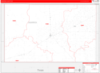Cimarron County Wall Map Red Line Style