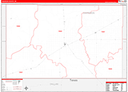 Cimarron County Wall Map Red Line Style