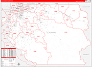Clackamas County Wall Map Red Line Style