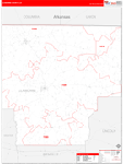 Claiborne County Wall Map Red Line Style
